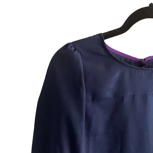 J. CREW Navy Blue Popover Blouse XS - Picture 6 of 7